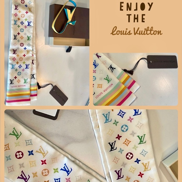 NWT 🌹Ltd Edition Louis Vuitton SILK Takashi Murakami Bandeau Twilly - Picture 5 of 12